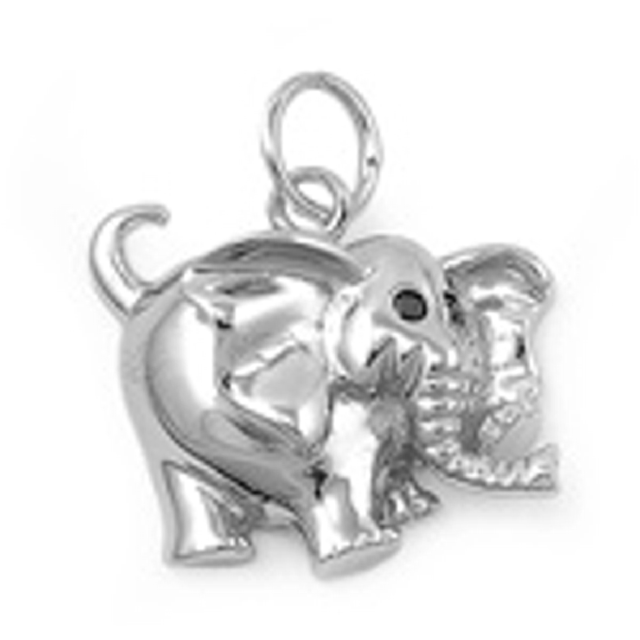 Partially 3D African Elephant Charm With Crystal Eyes Partially 3D African Elephant Charm With Crystal Eyes