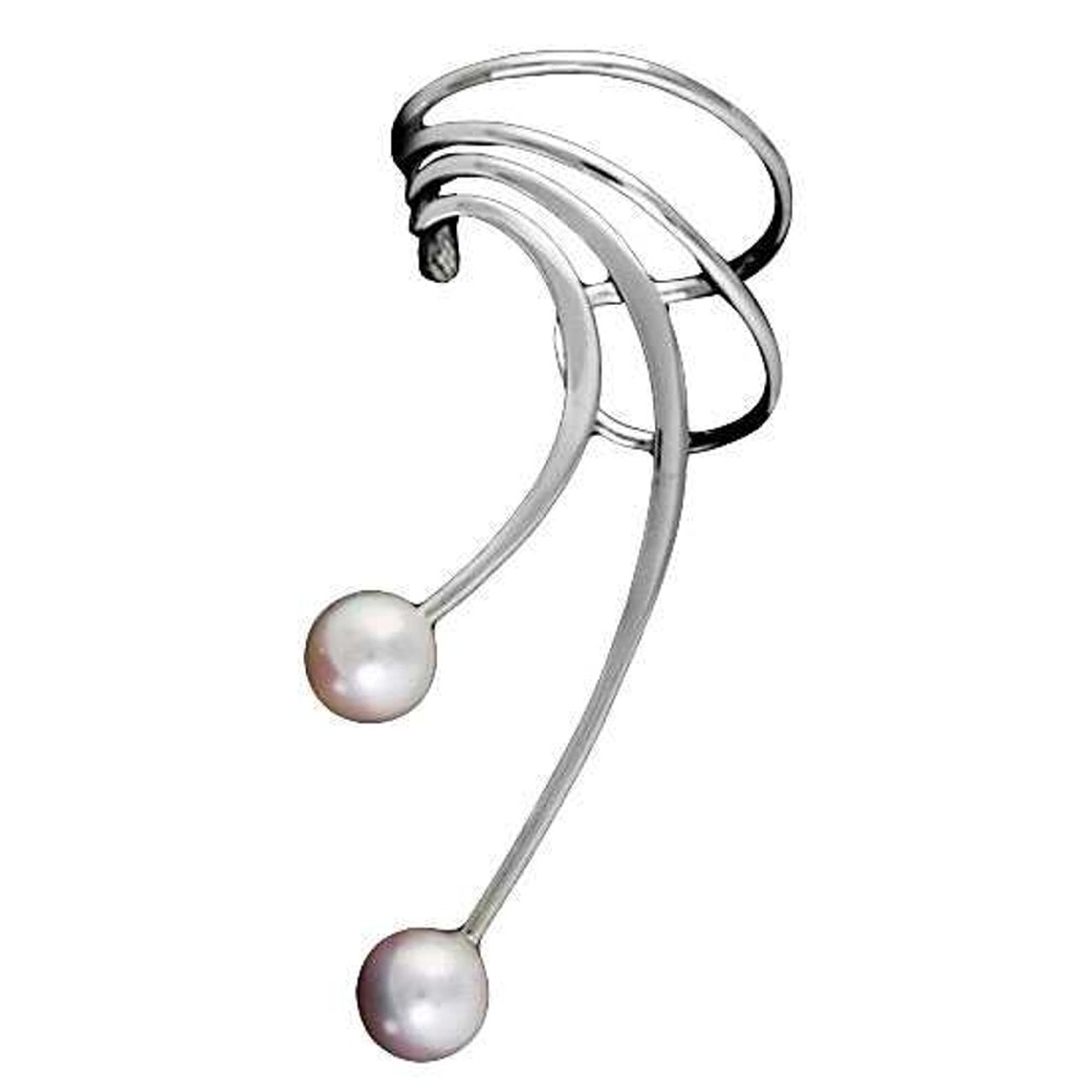Left Only Pierceless Long Wave White Cultured Pearl Ear Cuffs Left Only Pierceless Long Wave White Cultured Pearl Ear Cuffs