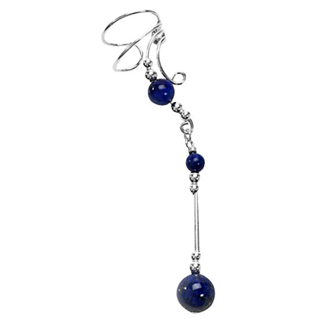 Right Only Pierceless Long Dangle Blue Lapis Pear Ear Cuff Wrap Right Only Pierceless Long Dangle Blue Lapis Pear Ear Cuff Wrap