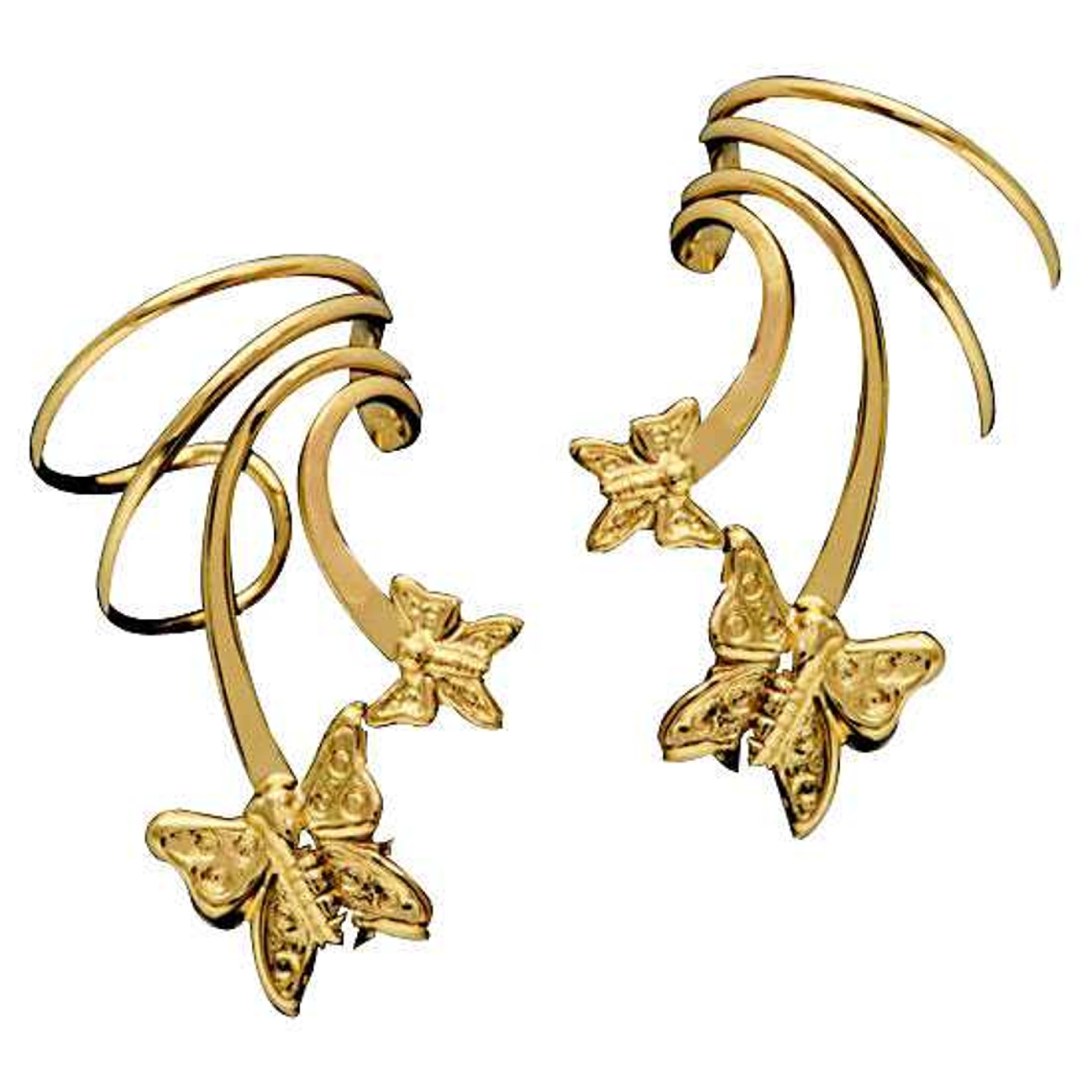 Pierceless Left And Right Two Butterfly Ear Cuff Pierceless Left And Right Two Butterfly Ear Cuff