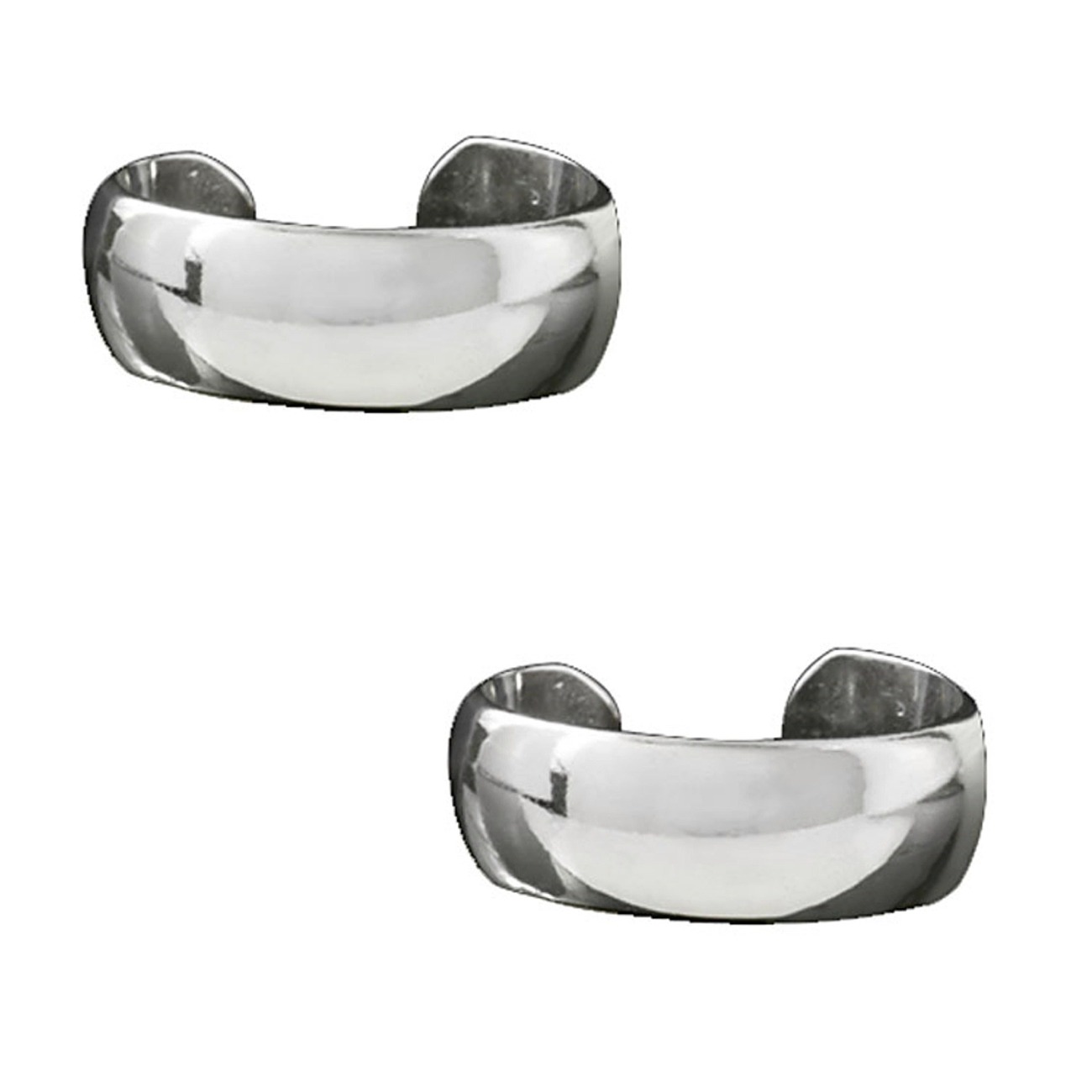 Sterling Silver Pierceless Pair Left Or Right Plain Band Ear Cuffs Sterling Silver Pierceless Pair Left Or Right Plain Band Ear Cuffs