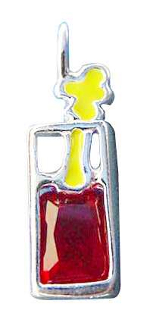 Sterling Silve Tall Glass Red Cubic Zirconia Bloody Mary Pendant Sterling Silve Tall Glass Red Cubic Zirconia Bloody Mary Pendant
