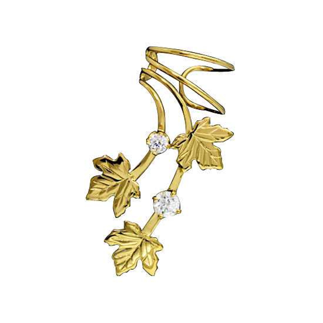 Left Only Gold Vermeil Pierceless Maple Leaves Ear Cuff Left Only Gold Vermeil Pierceless Maple Leaves Ear Cuff