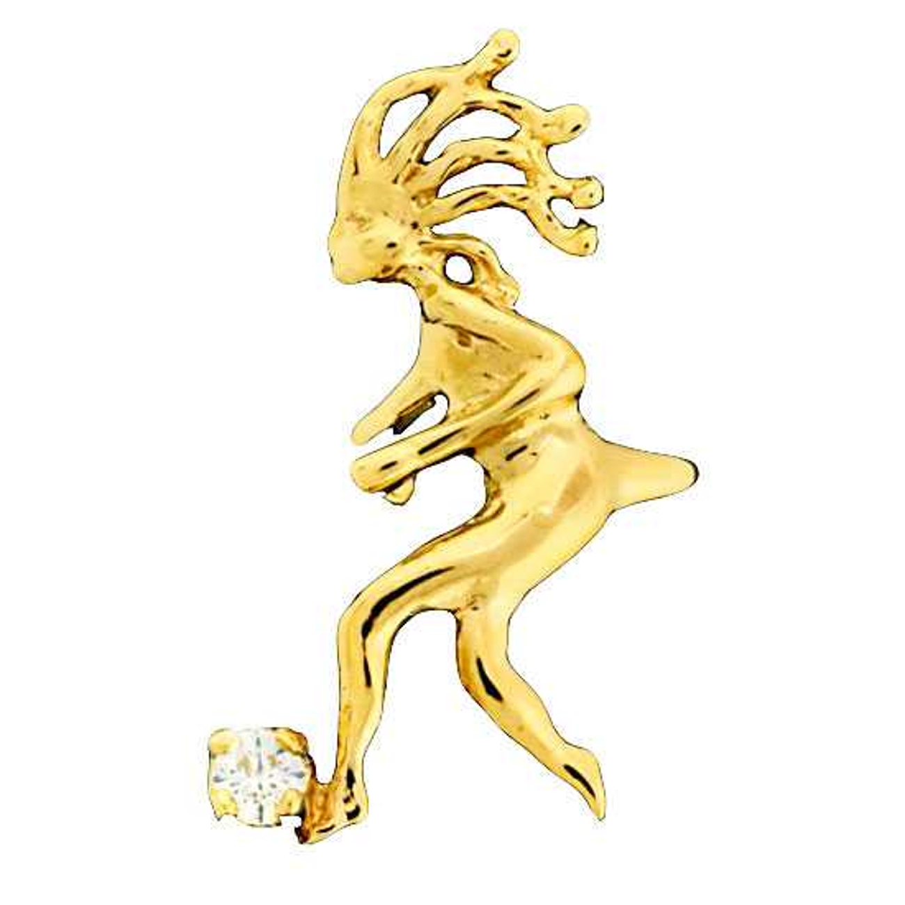 Left Only Gold Vermeil Soccer Player Ear Cuff With CZ Soccer Ball Left Only Gold Vermeil Soccer Player Ear Cuff With CZ Soccer Ball