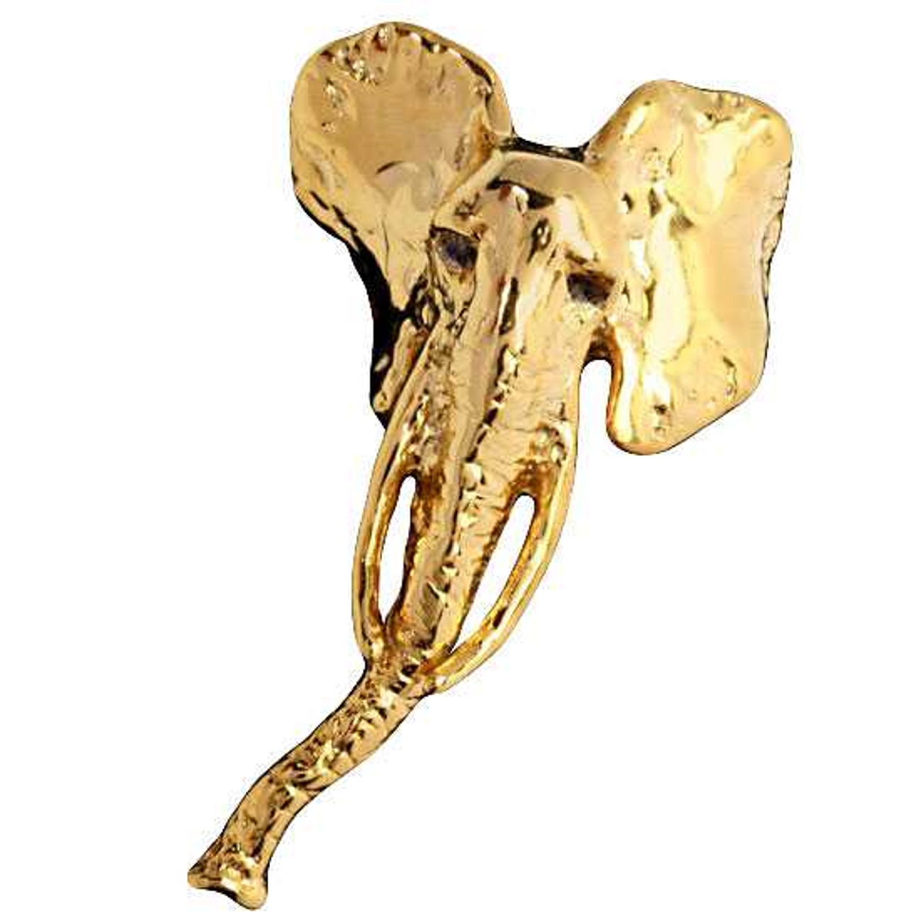 Gold Vermeil Left Only Pierceless Elephant Head Ear Cuff Wrap Gold Vermeil Left Only Pierceless Elephant Head Ear Cuff Wrap