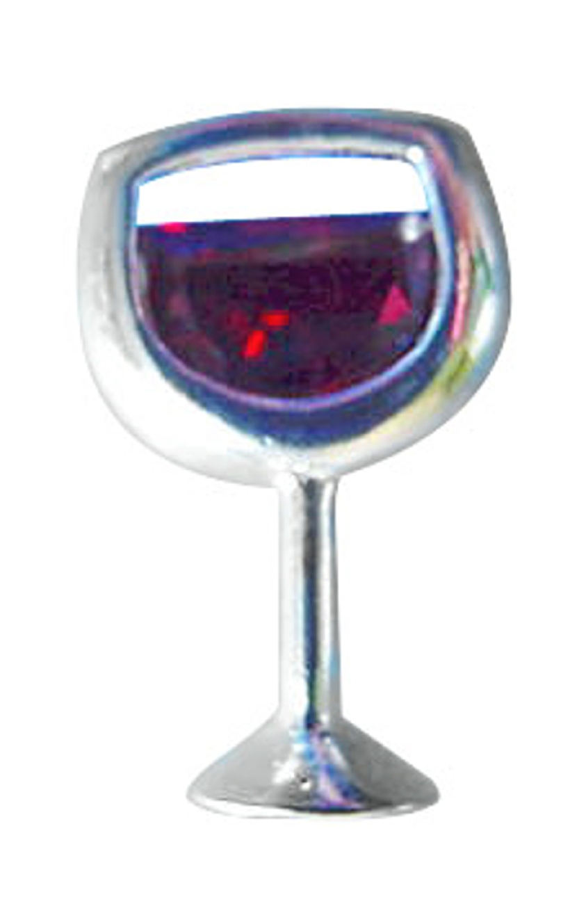 Sterling Silver Cubic Zirconia Glass Of Red Wine Pin Sterling Silver Cubic Zirconia Glass Of Red Wine Pin