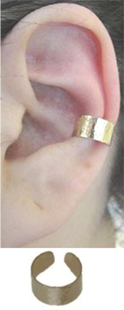 Gold Filled Nonpiercing Medium Width Hammered Plain Band Ear Cuff Gold Filled Nonpiercing Medium Width Hammered Plain Band Ear Cuff