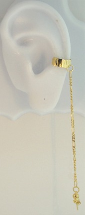 Left Or Right Gold Plated Bajoran Textured Slave Ear Cuff Chain Left Or Right Gold Plated Bajoran Textured Slave Ear Cuff Chain