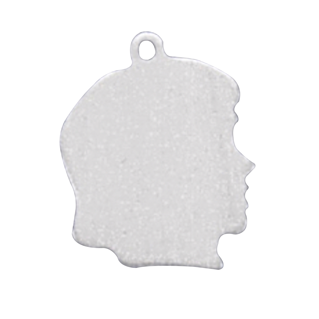Medium Engraveable Girl Profile Charm Medium Engraveable Girl Profile Charm