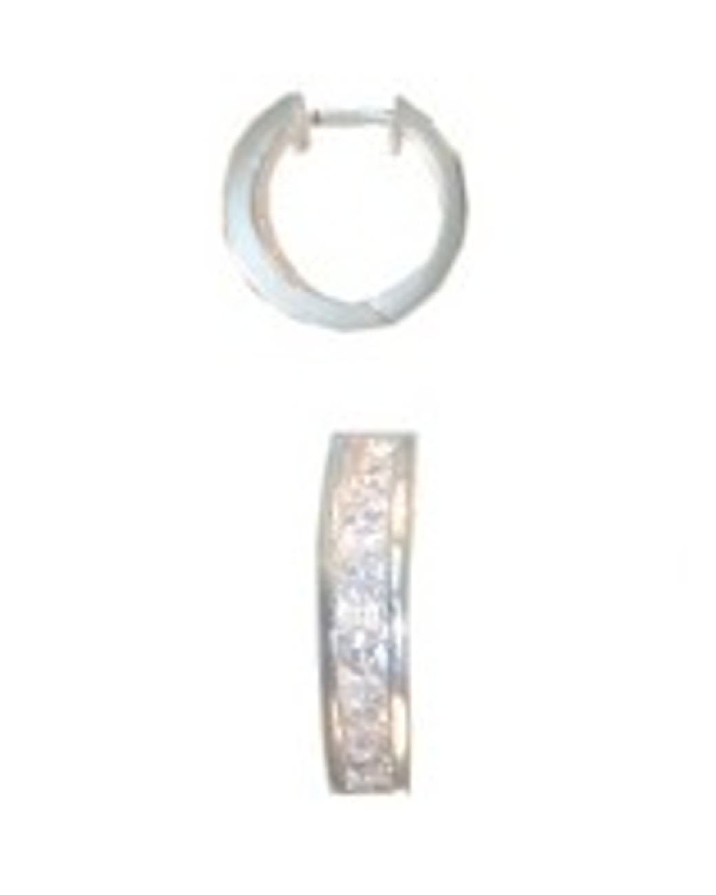 15mm (19/32") Men's Cubic Zirconia Single Hoop Earring 15mm (19/32") Men's Cubic Zirconia Single Hoop Earring