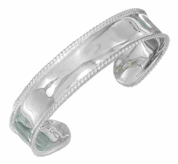 Polished Cuff Roped Edge Bracelet Polished Cuff Roped Edge Bracelet