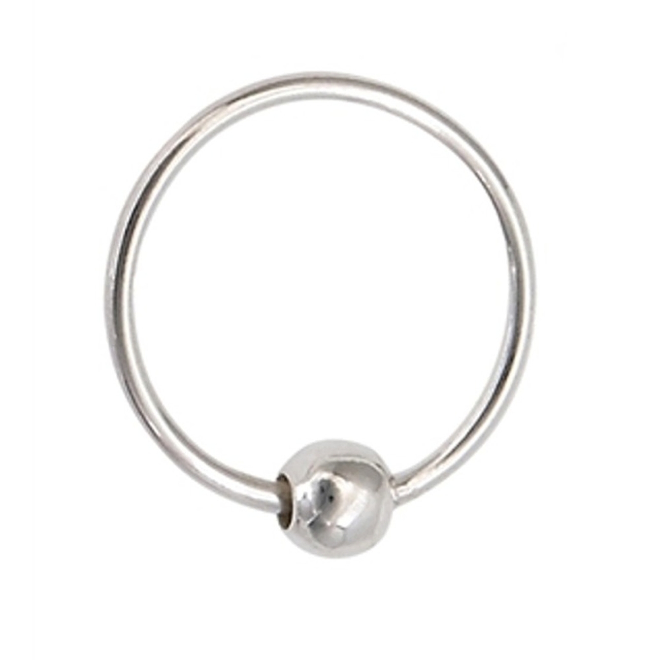 12mm Bead Ball Latch Hingeless Endless Captive Hoop Single Earring 12mm Bead Ball Latch Hingeless Endless Captive Hoop Single Earring