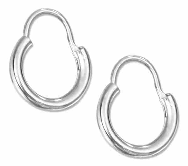 Small 12mm Diameter Tubular Hoop Domed Wire Earrings Small 12mm Diameter Tubular Hoop Domed Wire Earrings