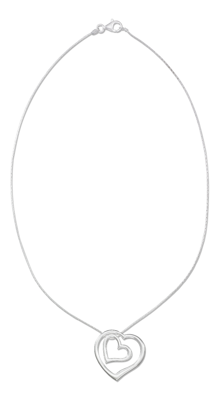 Double Open Heart Within Heart Choker Necklace Double Open Heart Within Heart Choker Necklace