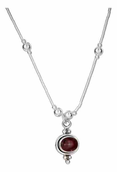 16" Liquid Silver Garnet Choker Necklace 16" Liquid Silver Garnet Choker Necklace