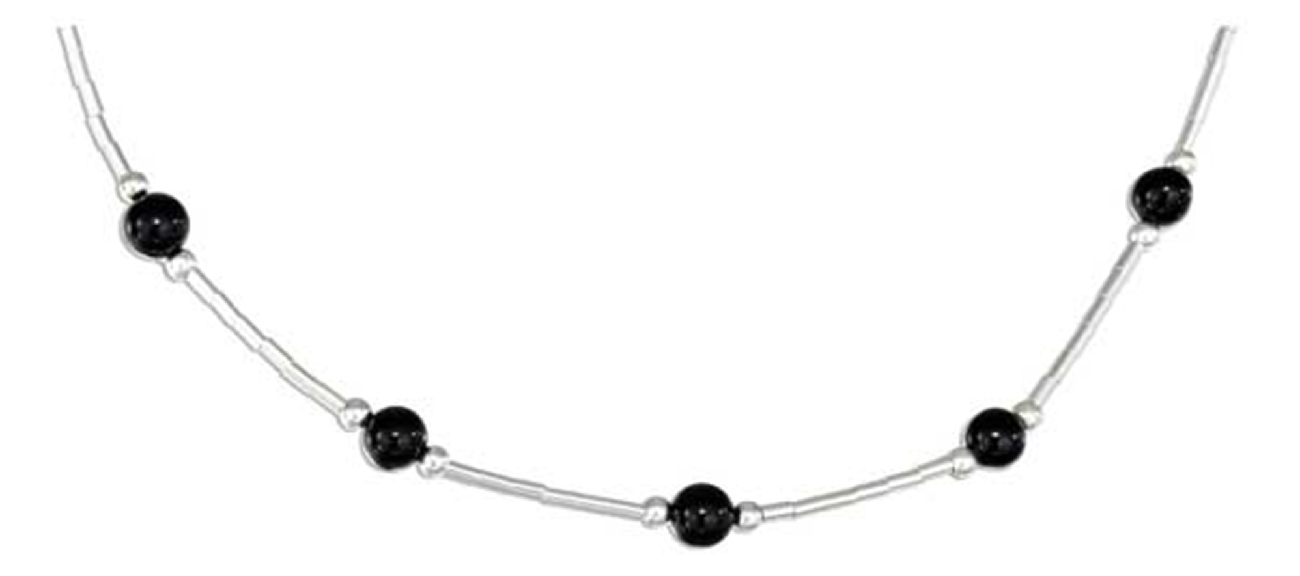 Black Onyx Beaded Choker Necklace Black Onyx Beaded Choker Necklace