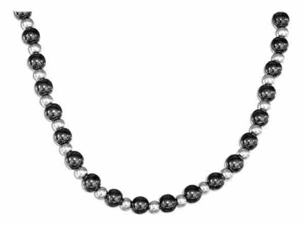 Hematite Necklace 3mm Silver Spacers Hematite Necklace 3mm Silver Spacers