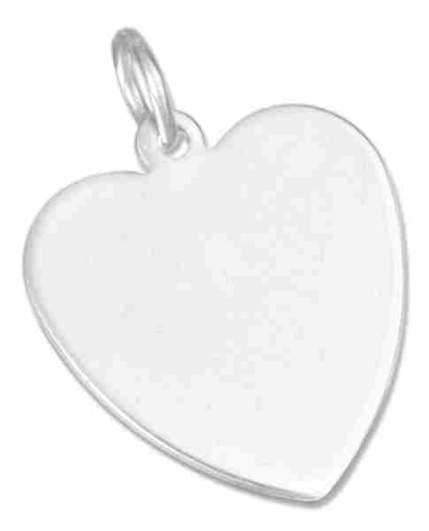 16mm Engraveable Flat Heart Charm 16mm Engraveable Flat Heart Charm