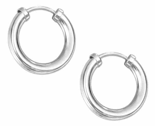 17mm Diameter Tubular Hingeless Endless Hoop Earrings 17mm Diameter Tubular Hingeless Endless Hoop Earrings