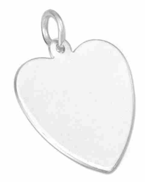 18mm Engraveable Flat Heart Charm 18mm Engraveable Flat Heart Charm