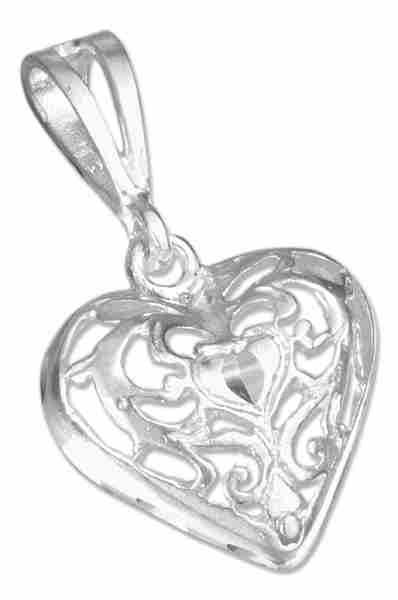 Flower Filigree Heart Pendant Flower Filigree Heart Pendant