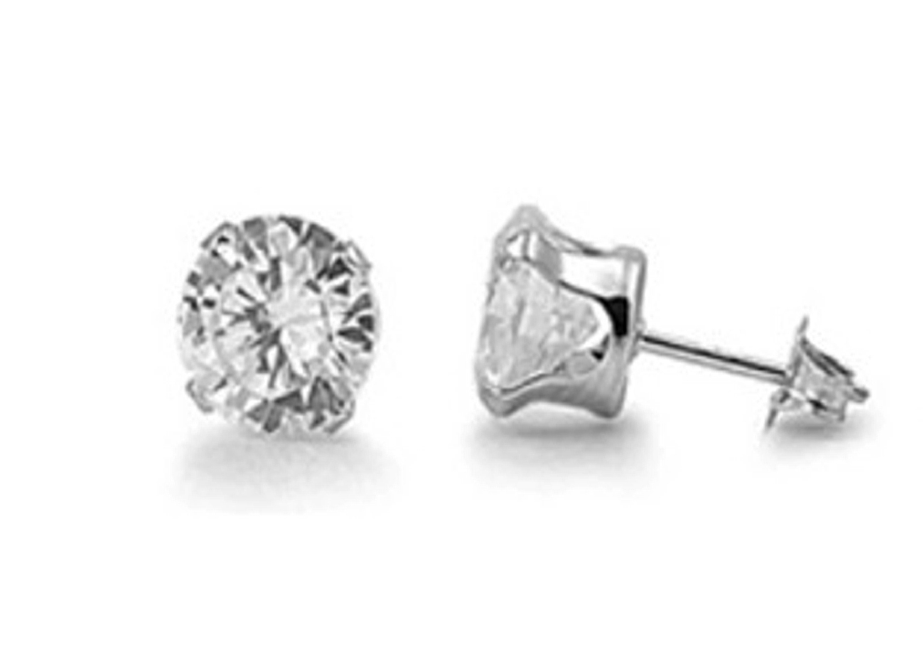 2mm Diameter Round Cubic Zirconia Stud Post Earrings 2mm Diameter Round Cubic Zirconia Stud Post Earrings