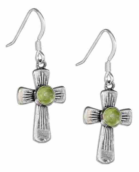 Peridot Cross Earrings Peridot Cross Earrings