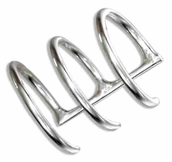 Nonpiercing Pierced Look Three Row Plain Coil Ear Cuff Nonpiercing Pierced Look Three Row Plain Coil Ear Cuff
