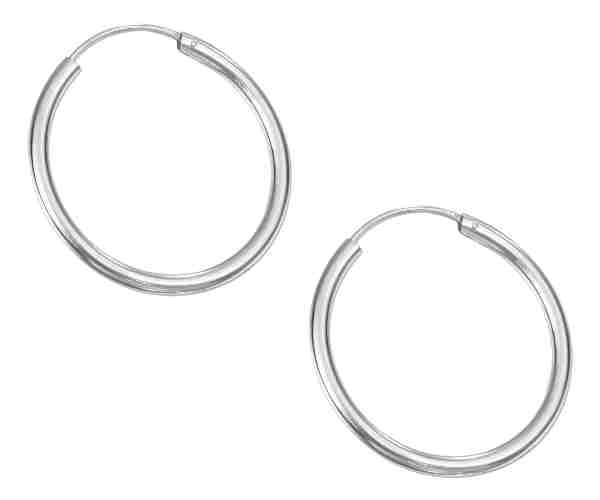 38mm Diameter Tubular Endless Hoop Earrings 38mm Diameter Tubular Endless Hoop Earrings