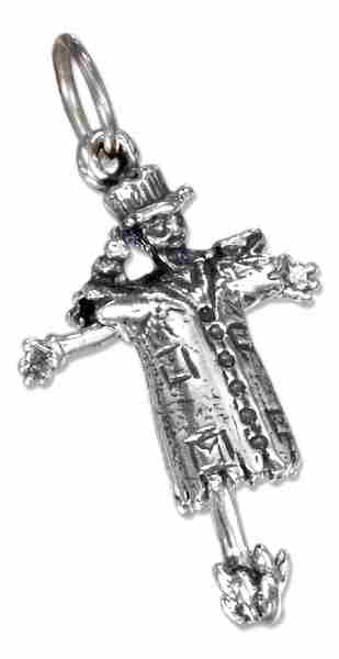 3D Moveable Scarecrow Charm With Crow Sitting On Scarecrow 3D Moveable Scarecrow Charm With Crow Sitting On Scarecrow