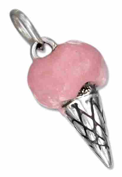 3D Enameled Strawberry Ice Cream Cone Charm 3D Enameled Strawberry Ice Cream Cone Charm