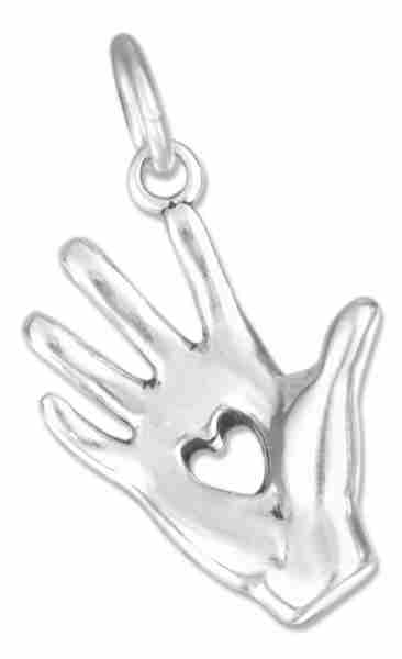 3D Heart In Hand Charm 3D Heart In Hand Charm