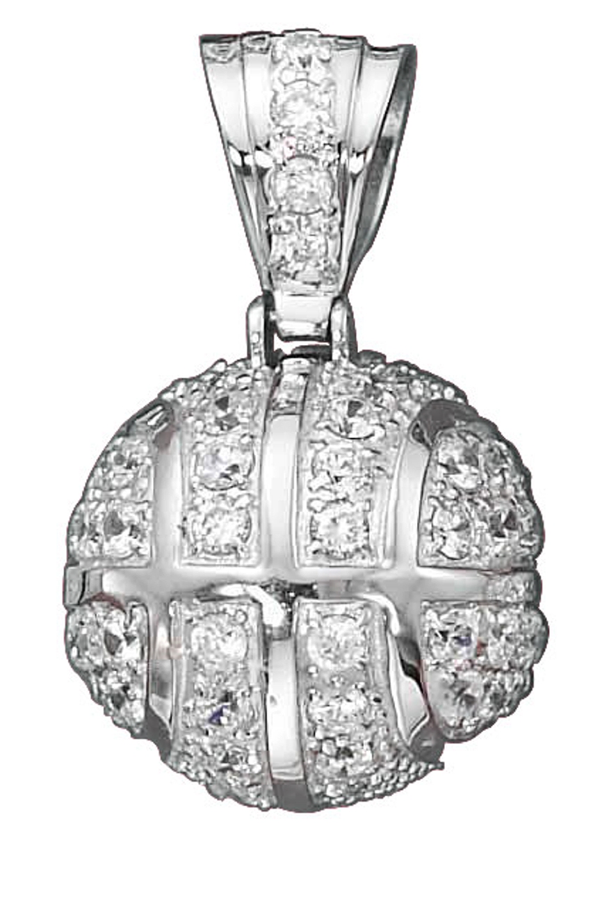 3D Cubic Zirconia Basketball Pendant 3D Cubic Zirconia Basketball Pendant