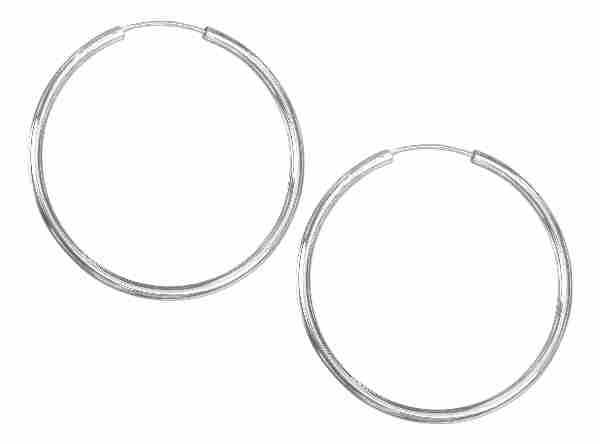 54mm Diameter Tubular Hingeless Endless Hoop Earrings 54mm Diameter Tubular Hingeless Endless Hoop Earrings