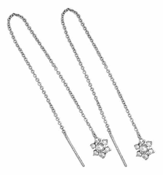 Sterling Silver Earrings Ear Threads Earrings