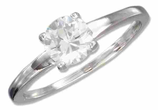 Cubic Zirconia Ring On Plain 2mm Band Cubic Zirconia Ring On Plain 2mm Band