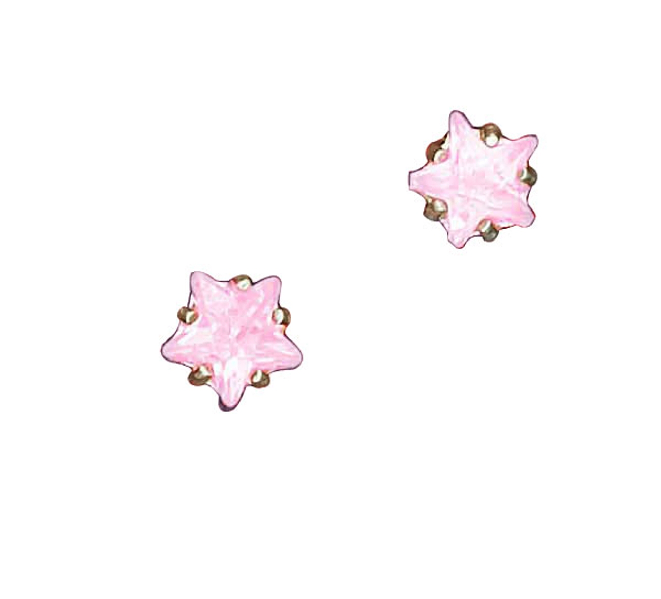 Pink Cubic Zirconia Star Post Earrings Pink Cubic Zirconia Star Post Earrings