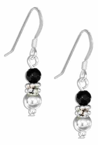 Black Onyx Ball Dangle Earrings Black Onyx Ball Dangle Earrings