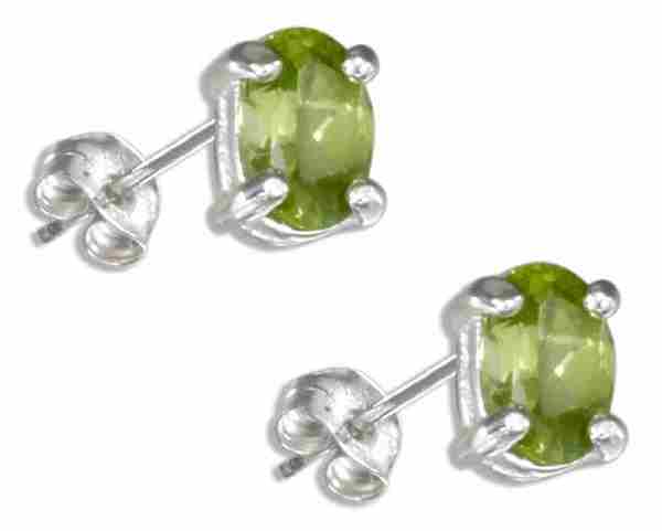 Oval Peridot Stud Earrings Oval Peridot Stud Earrings
