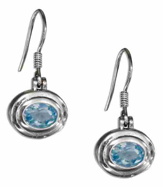 Sterling Silver Blue Topaz Earrings