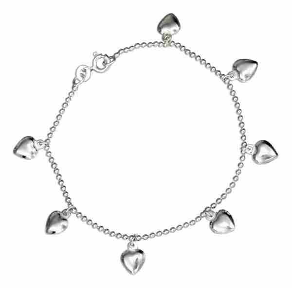 7" Dangling Hearts Charm Bracelet 7" Dangling Hearts Charm Bracelet