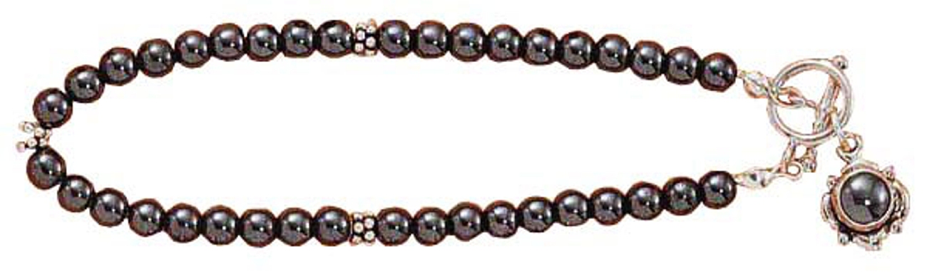 Hematite Beads Spacer Beads Flower Toggle Bracelet Hematite Beads Spacer Beads Flower Toggle Bracelet