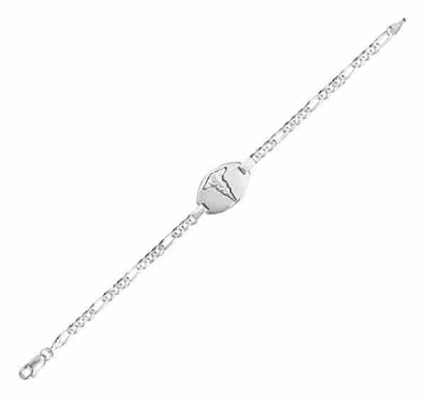Engraveable Medical Emergency Bracelet Oval Caduceus Tag Engraveable Medical Emergency Bracelet Oval Caduceus Tag