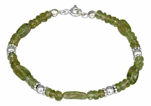 Peridot Beaded Spacers Bracelet Peridot Beaded Spacers Bracelet