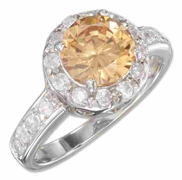 Cubic Zirconia Ring Pave Shank Cubic Zirconia Ring Pave Shank