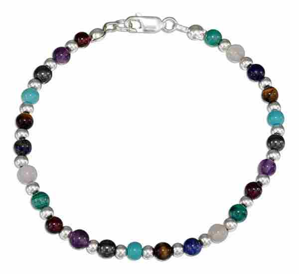 Multicolored Bracelet Silver Spacers Multicolored Bracelet Silver Spacers