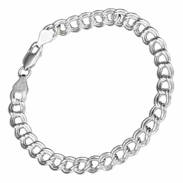 8" 0100 Charmless Circle Link Charm Bracelet 8" 0100 Charmless Circle Link Charm Bracelet