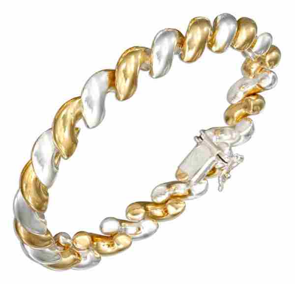 8" Inch Two Tone Heavy Weight San Marco Bracelet 8" Inch Two Tone Heavy Weight San Marco Bracelet