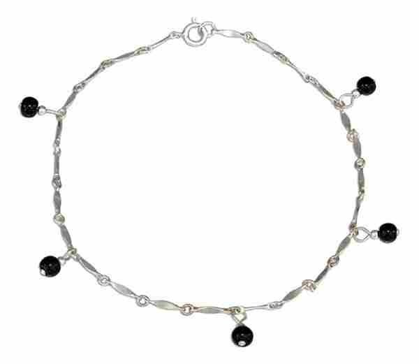 9" Black Onyx Dangle Ankle Anklet Bracelet 9" Black Onyx Dangle Ankle Anklet Bracelet
