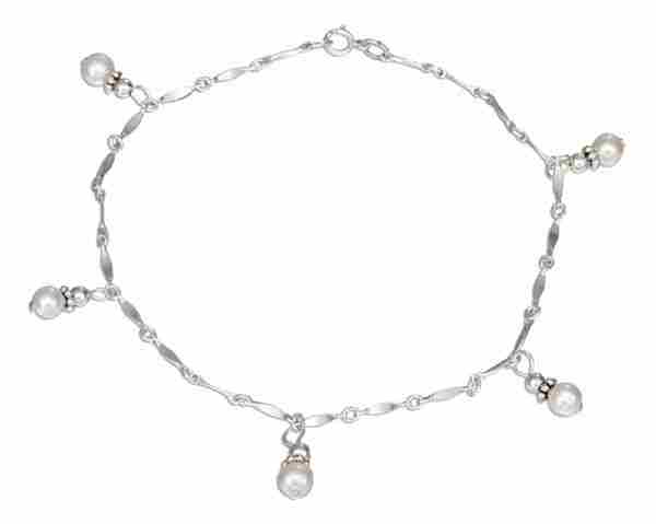 8.5" Petite Freshwater Pearl Dangle Ankle Bracelet 8.5" Petite Freshwater Pearl Dangle Ankle Bracelet